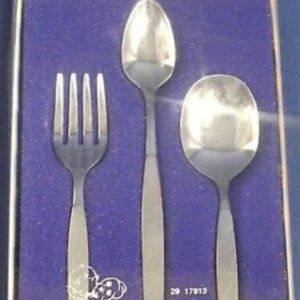 VTG Oneida Craft 3 Piece Stainless Steel Fork & Spoon Set Utensils Infant